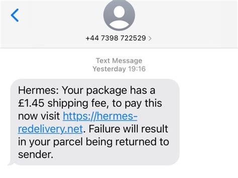 phishing mails hermes|Hermes tracking text fraud.